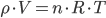  \rho \cdot V = n \cdot R \cdot T