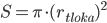 S = \pi \cdot (r_{tloka})^2